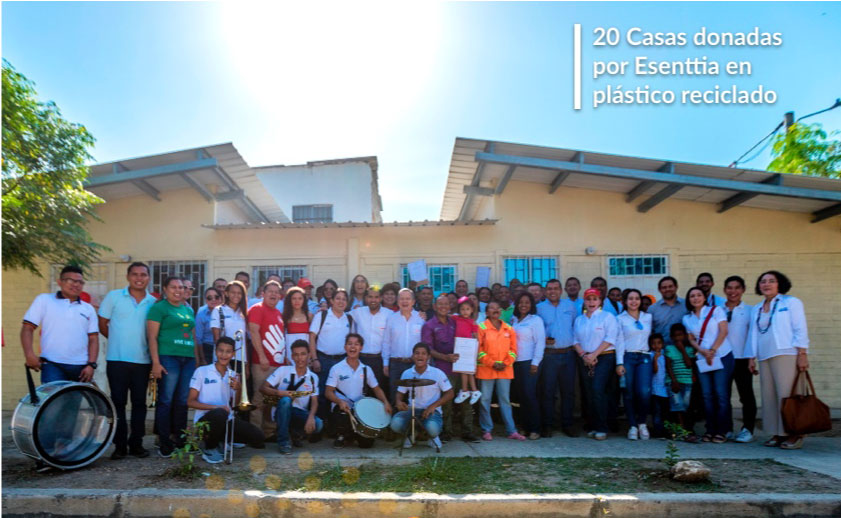 Con 49 toneladas de plástico reciclado, Esenttia entrega casas para 10 familias de Cartagena